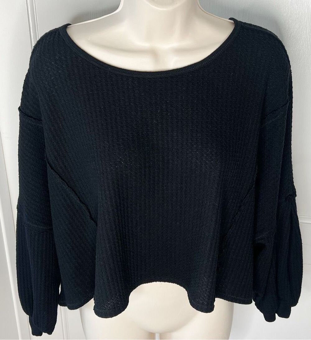 Free People We The free Love Me Thermal Top Black Size XS